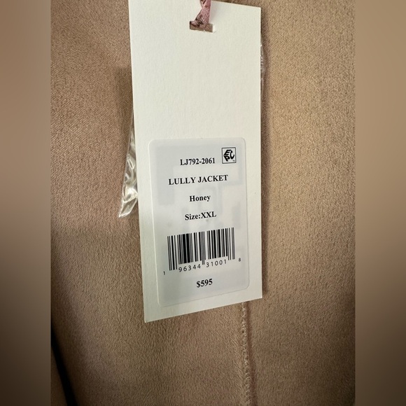 NWT LoveShackFancy Lully Faux Shearling Jacket in Honey. Size XXL. - Picture 6 of 16